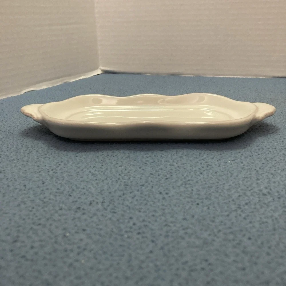 Longaberger Pottery Vintage Vines Cream Butter Dish - No Lid